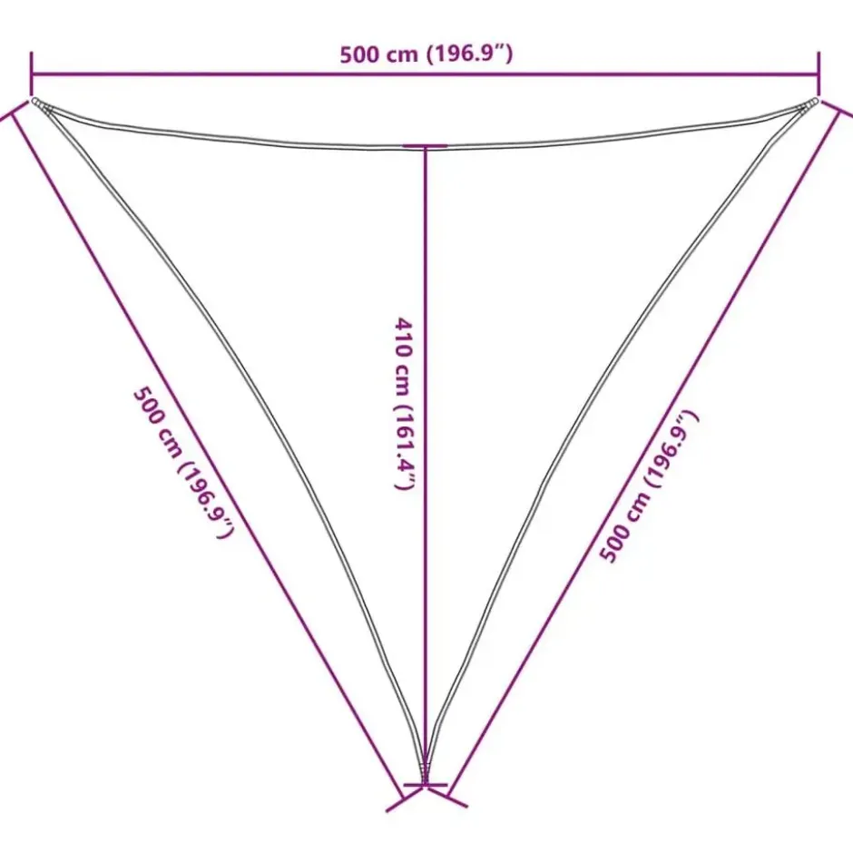 vidaXL - Zonnezeil - Antraciet - 5 x 5 x 5 m