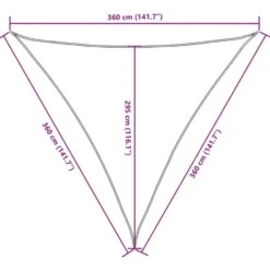 vidaXL - Zonnezeil - Antraciet - 3.6 x 3.6 x 3.6 m