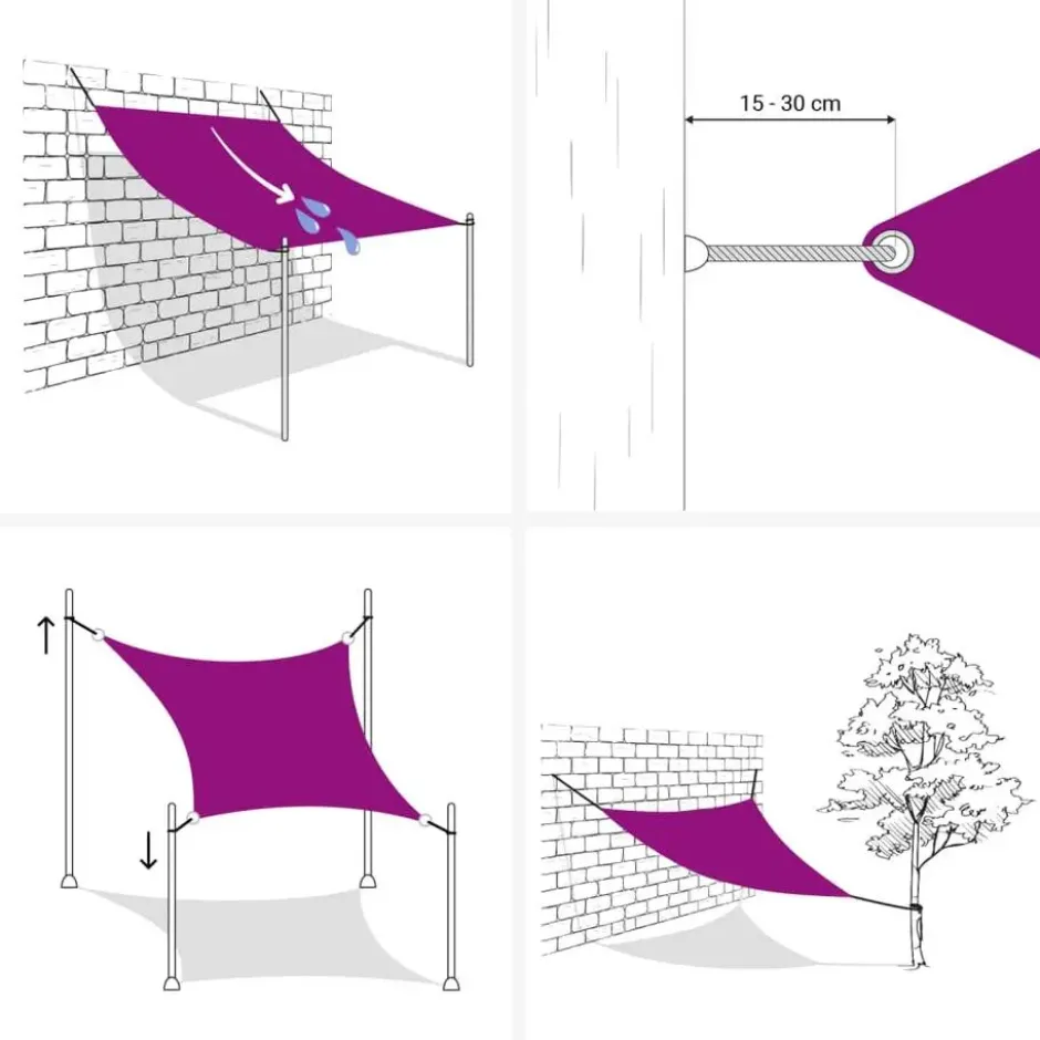 vidaXL - Zonnezeil - Crème - 2 x 4 m