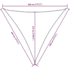 vidaXL - Zonnezeil - Zwart - 4.5 x 4.5 x 4.5 m