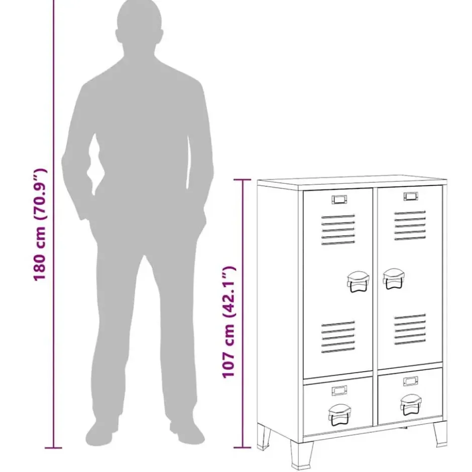 vidaXL - Zwart - Metaal