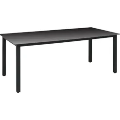 vidaXL - Zwart Tuinset - 6 opklapbare stoelen & 190x90 cm tafel - Poly rattan