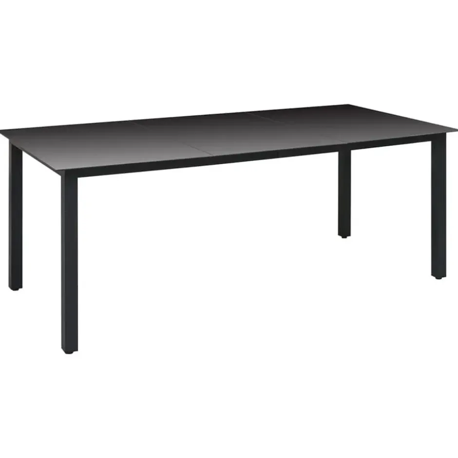 vidaXL - Zwart Tuinset - 6 opklapbare stoelen & 190x90 cm tafel - Poly rattan