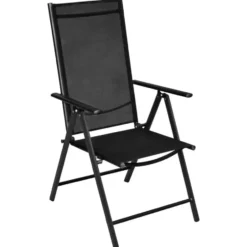 vidaXL - Zwart Tuinset - 4 verstelbaar stoelen - Aluminium - ø 80 cm - 5 stuks