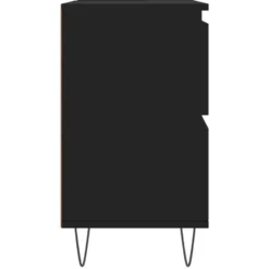 vidaXL - Zwart Wastafelonderkast - 1 deur 4 lades - Bewerkt hout - 80x33x60 cm