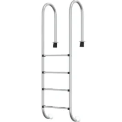 vidaXL - Zwembadladder - Zilver - Roestvrij staal - 54 x 38 x 184.5 cm