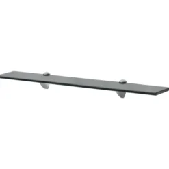 vidaXL - Zwevende Plank - Zwart - Glas - 70 x 10 cm