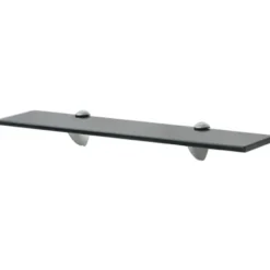 vidaXL - Zwevende Plank - Zwart - Glas - 50 x 10 cm