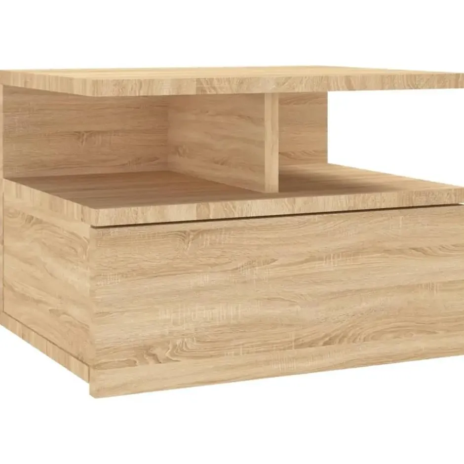 vidaXL - Zwevend Nachtkastje - Bruin - Bewerkt hout - 2 stuks