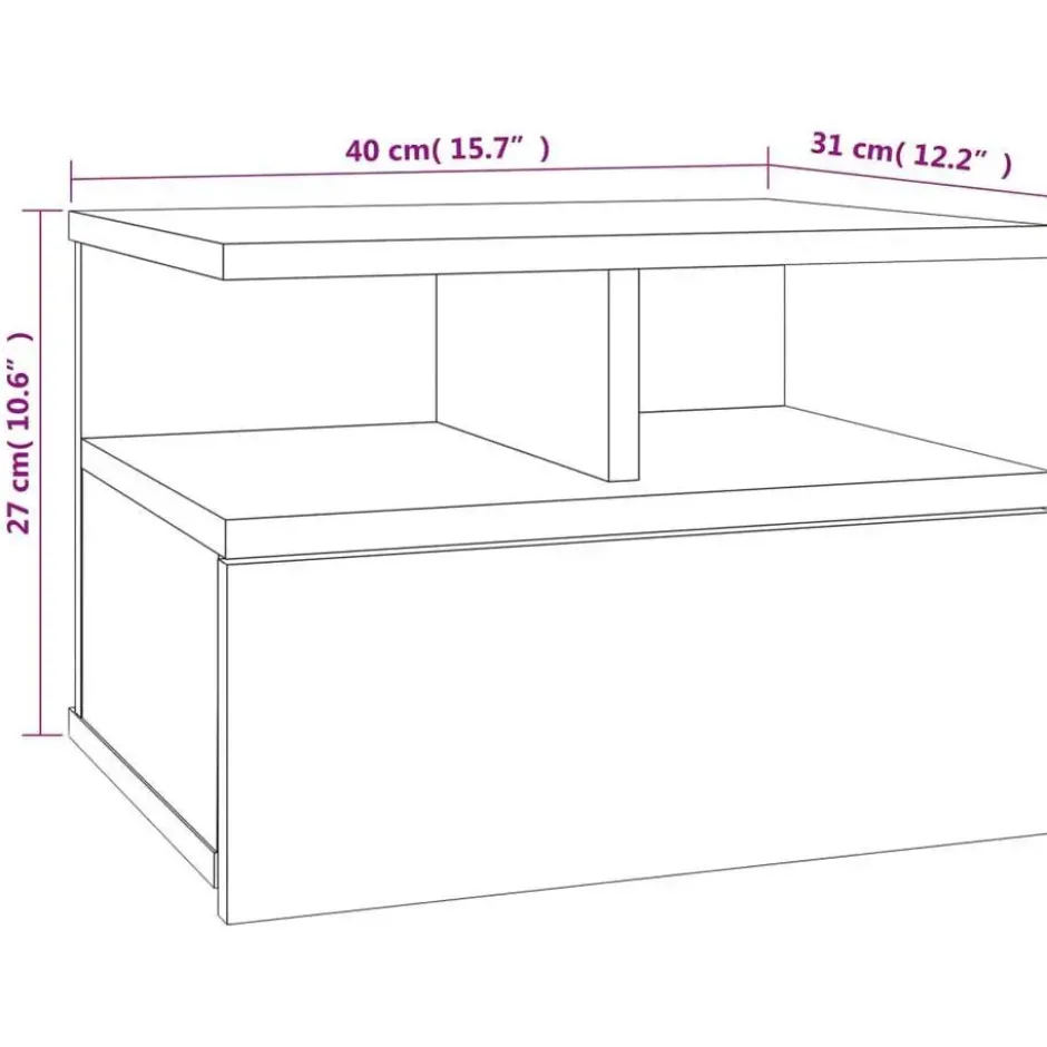 vidaXL - Zwevend Nachtkastje - Bruin - Bewerkt hout - 2 stuks