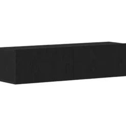 vidaXL - Zwevend TV-meubel met 2 deuren - Zwart eiken - 120x30x30.5 cm