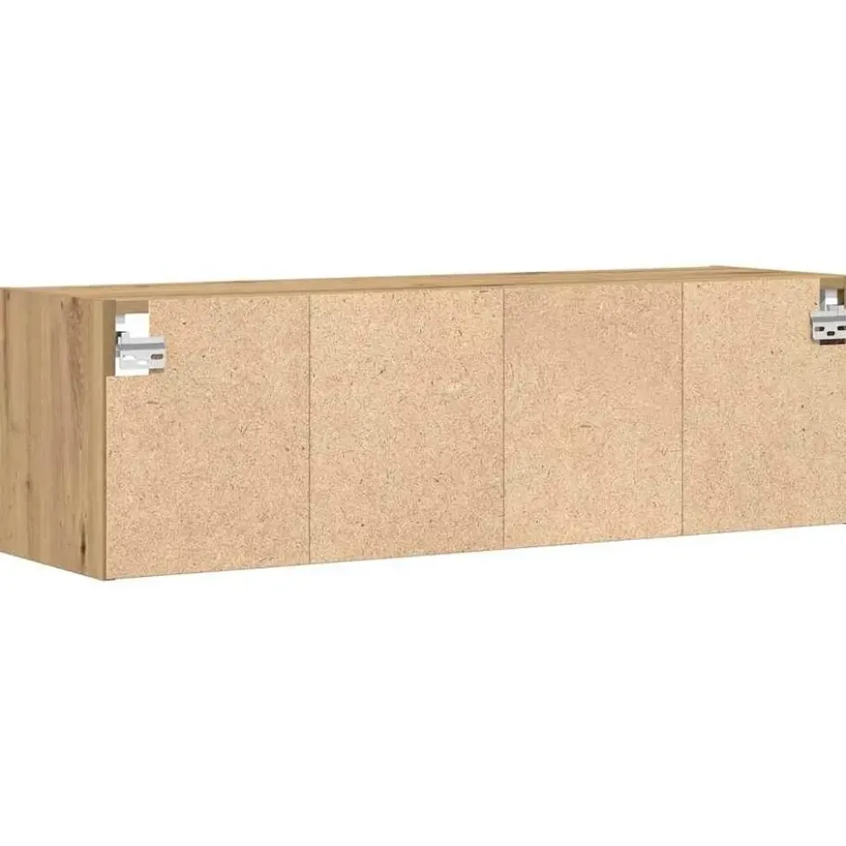 vidaXL - Zwevend TV-meubel met 2 deuren - Zwart eiken - 100x30x30 cm - 2 stuks