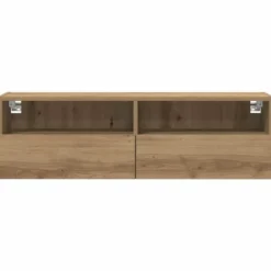 vidaXL - Zwevend TV-meubel met 2 deuren - Zwart eiken - 100x30x30 cm - 2 stuks