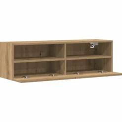 vidaXL - Zwevend TV-meubel met 2 deuren - Zwart eiken - 100x30x30 cm - 2 stuks