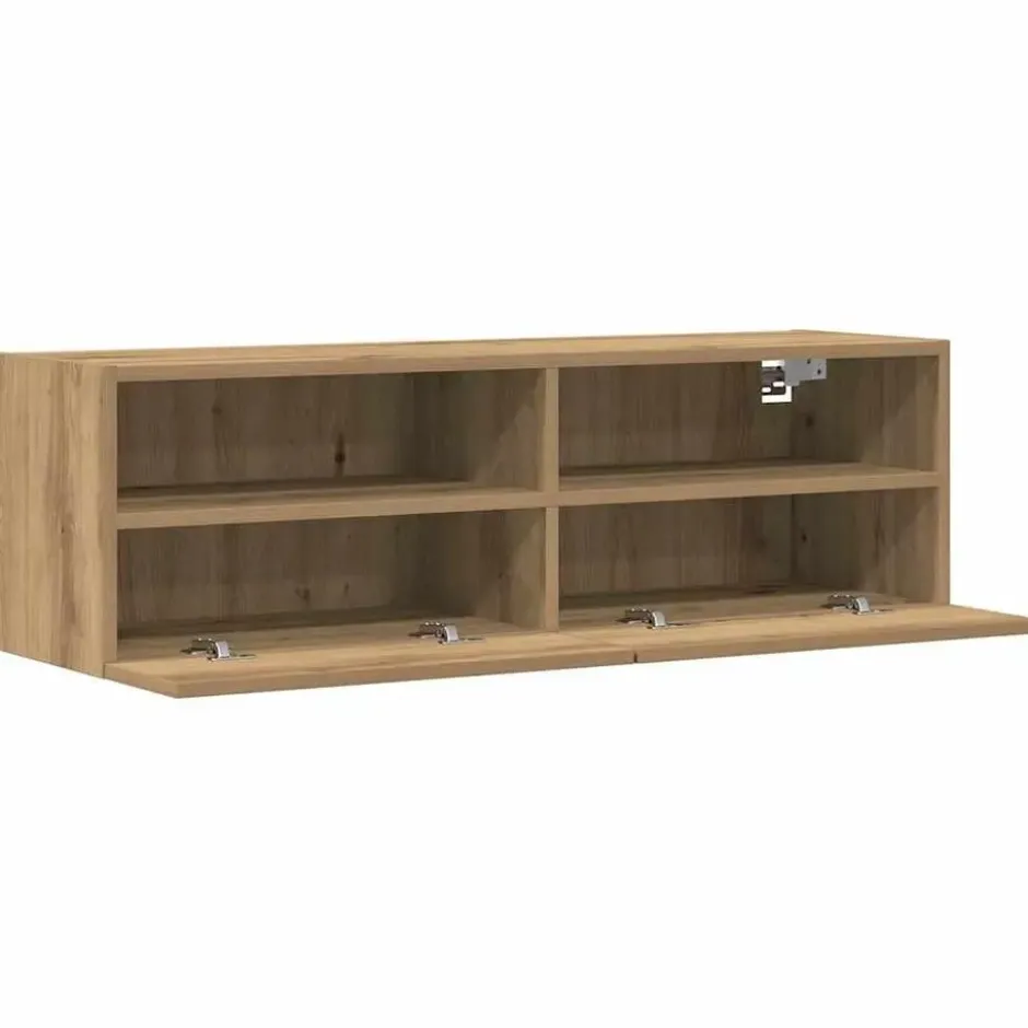vidaXL - Zwevend TV-meubel met 2 deuren - Zwart eiken - 100x30x30 cm - 2 stuks