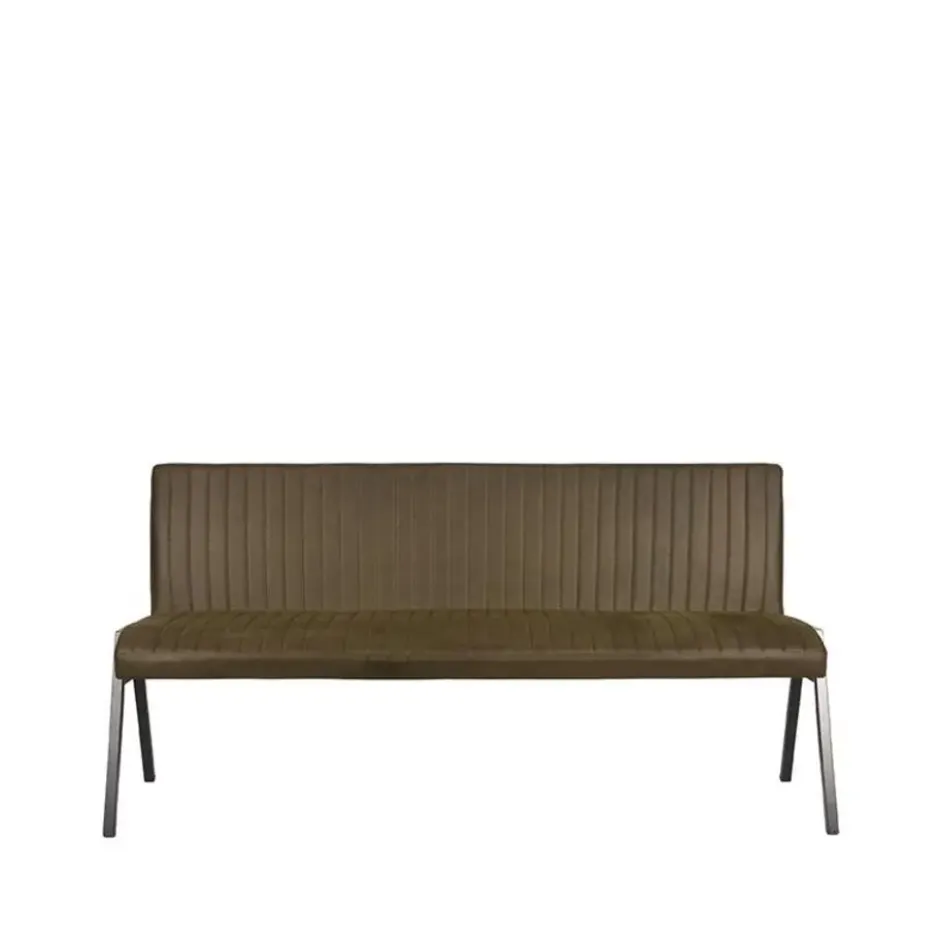 Vine Interior Eetkamerbank Paisley Army green Microvezel 175x62x86
