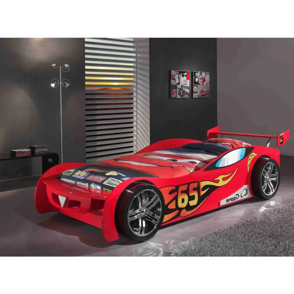 Vipack autobed Le Mans - rood - 66x111x246 cm