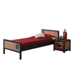 Vipack bed Alex (incl. nachtkastje) - bruin/zwart