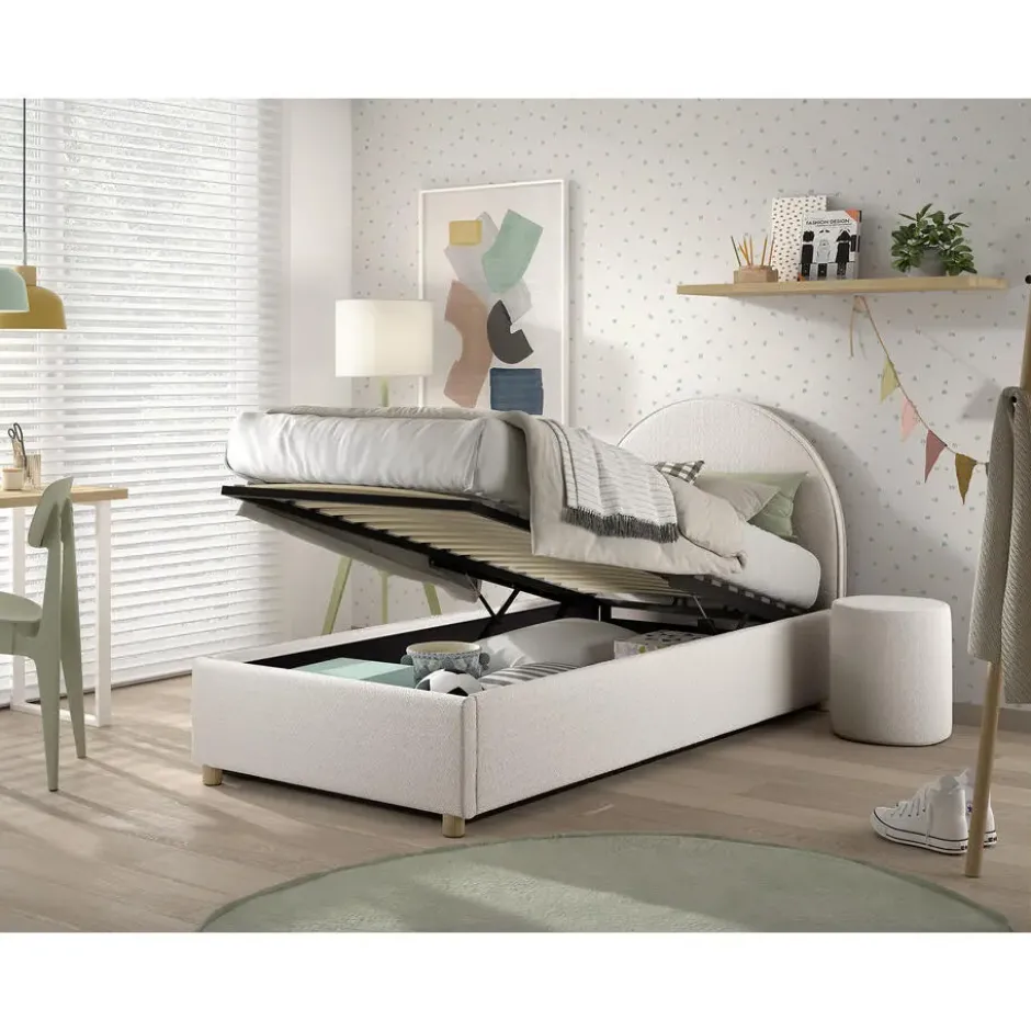 Vipack bed Moon met opbergruimte - wit - 90x200 cm