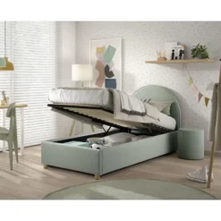 Vipack bed Moon met opbergruimte - mint - 90x200 cm
