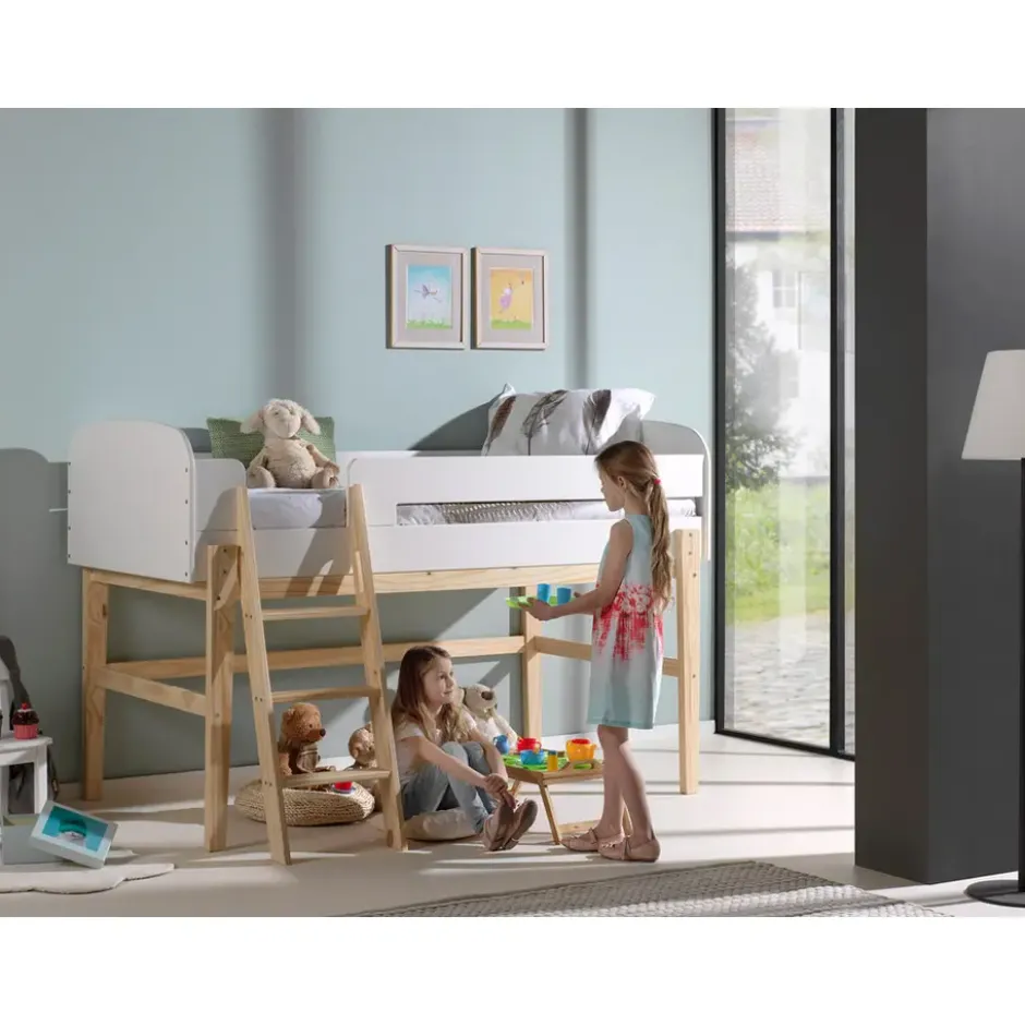 Vipack halfhoogslaper Kiddy - wit - 204,4x129,4x120 cm
