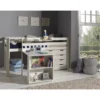 Vipack halfhoogslaper Pino met bureau en ladekast - wit - 114x105,4x209,4 cm