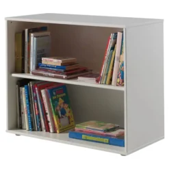 Vipack halfhoogslaper Pino met bureau en boekenkast - wit - 114x105,4x209,4 cm