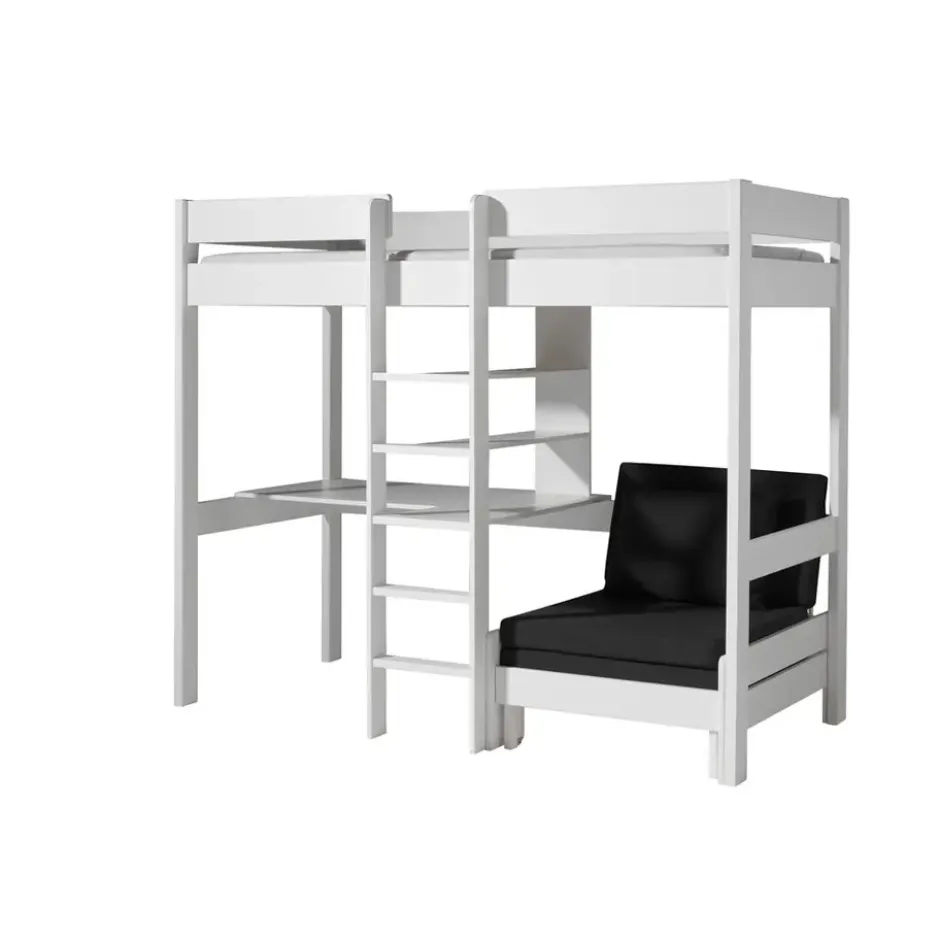 Vipack hoogslaper met slaapbank Pino - wit - 208,3x105,2x174,4 cm