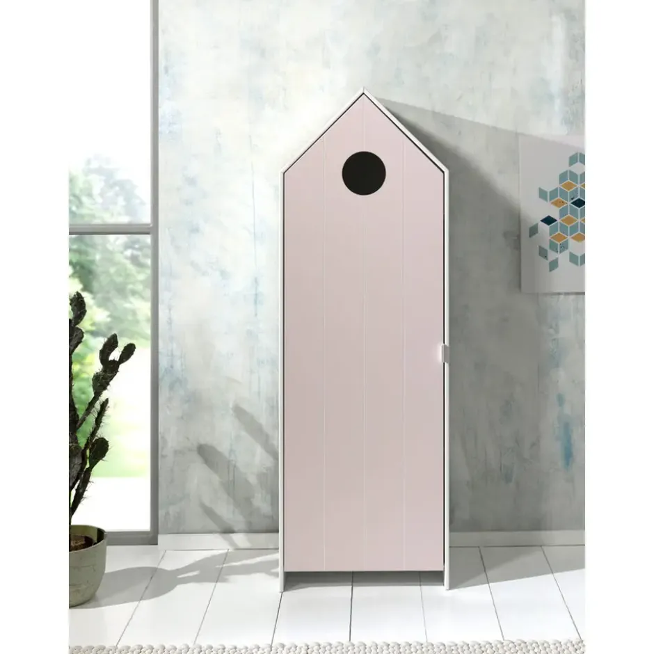 Vipack kledingkast Casimi 1 deurs - roze - 171,5x57,6x37 cm