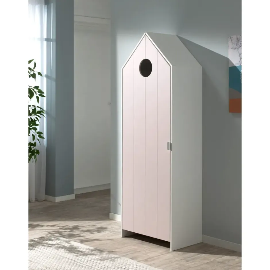 Vipack kledingkast Casimi 1 deurs - roze - 171,5x57,6x37 cm