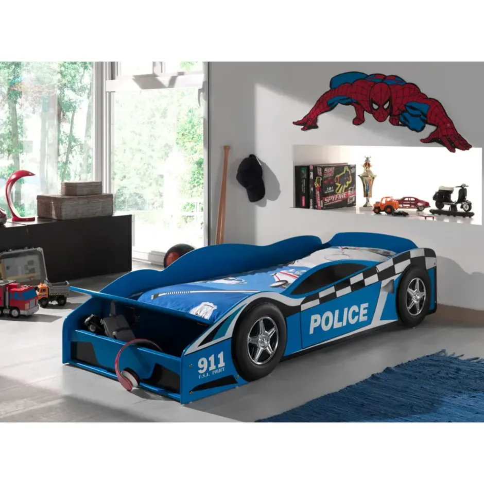 Vipack peuterbed politie auto - blauw - 77x148 cm