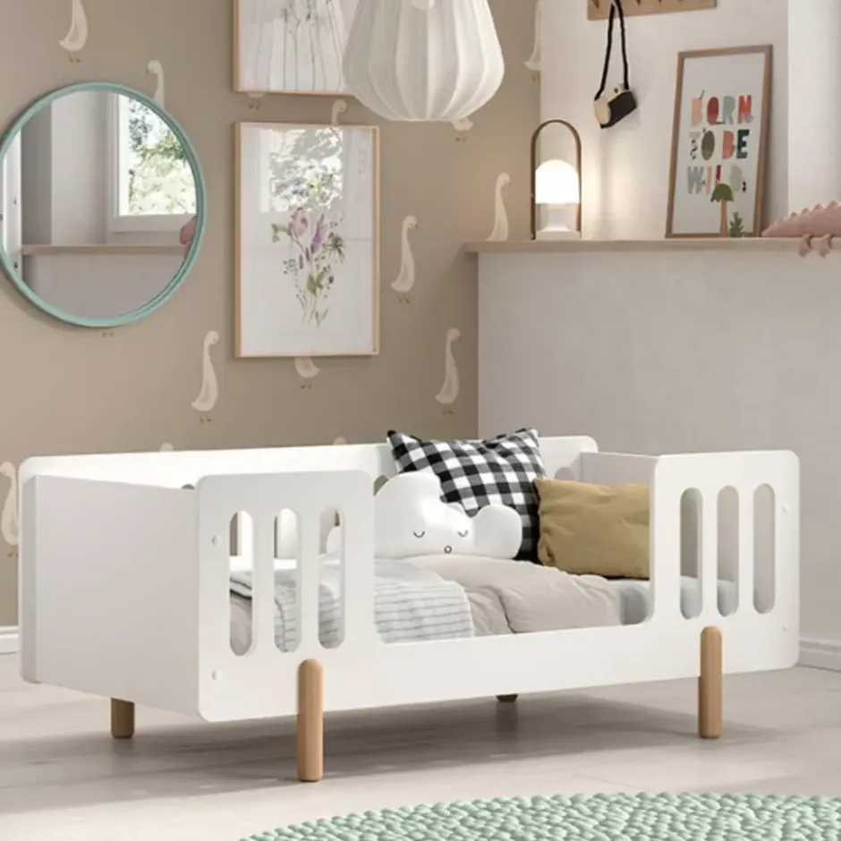 Vipack Peuterbed Smile 70x140cm - wit/dennenhout