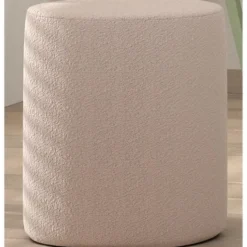 Vipack poef Moon - 41x41 cm - Roze bouclé stof