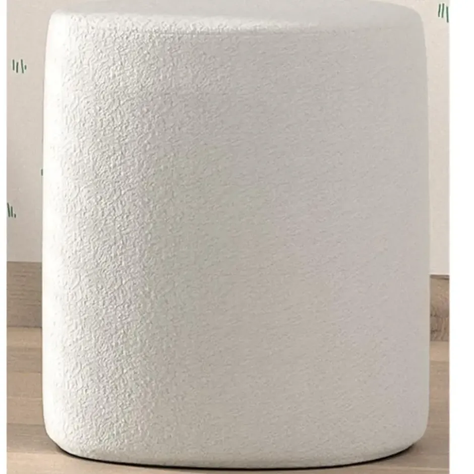 Vipack poef Moon - 41x41 cm - Witte bouclé stof