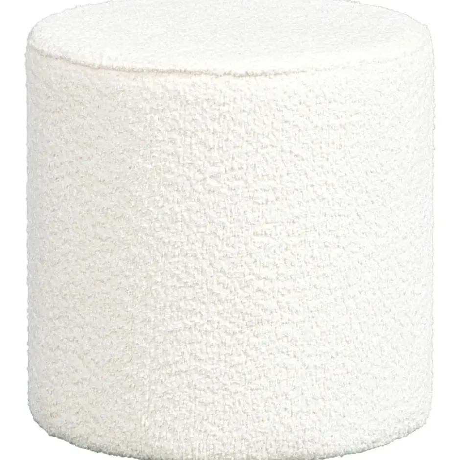 Vipack poef Moon - 41x41 cm - Witte bouclé stof