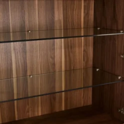 Vitrinekast190cm - Bruin Eikenhout - 110x45x190cm