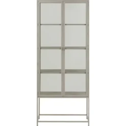 Vitrinekast - Grijs - 77x35x186cm - Varven
