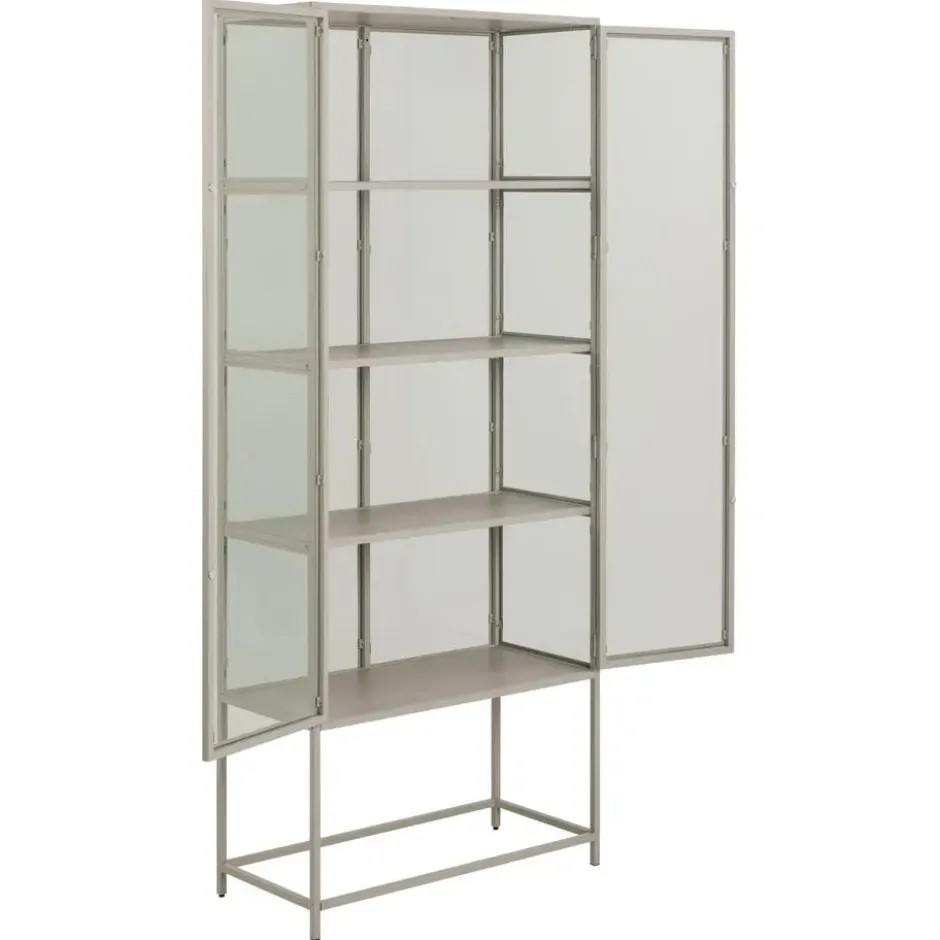 Vitrinekast - Grijs - 77x35x186cm - Varven