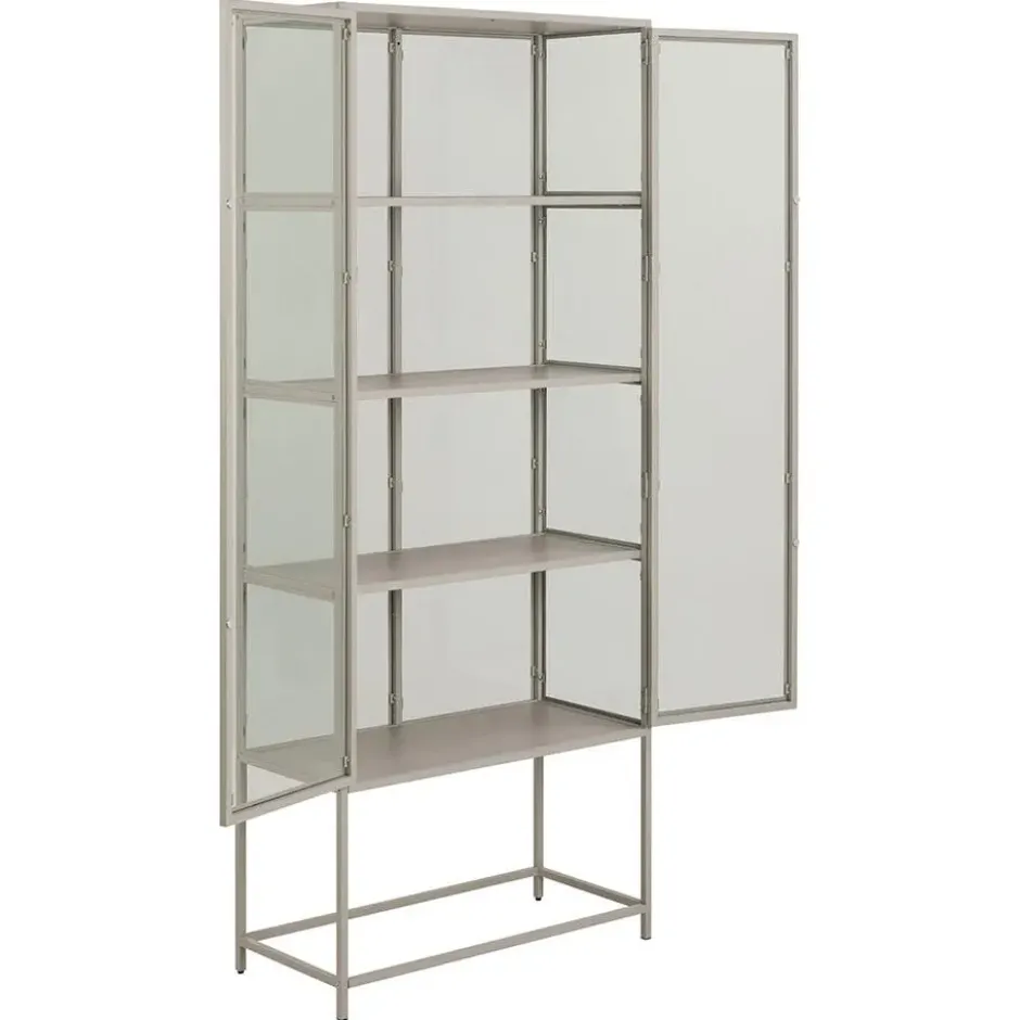 Vitrinekast - Grijs - 77x35x186cm - Varven