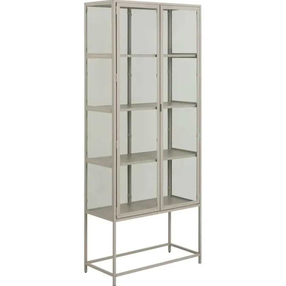 Vitrinekast - Grijs - 77x35x186cm - Varven