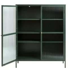 Vitrinekast Groen - 40x110,9x140cm - Metaal - Kast Bronco
