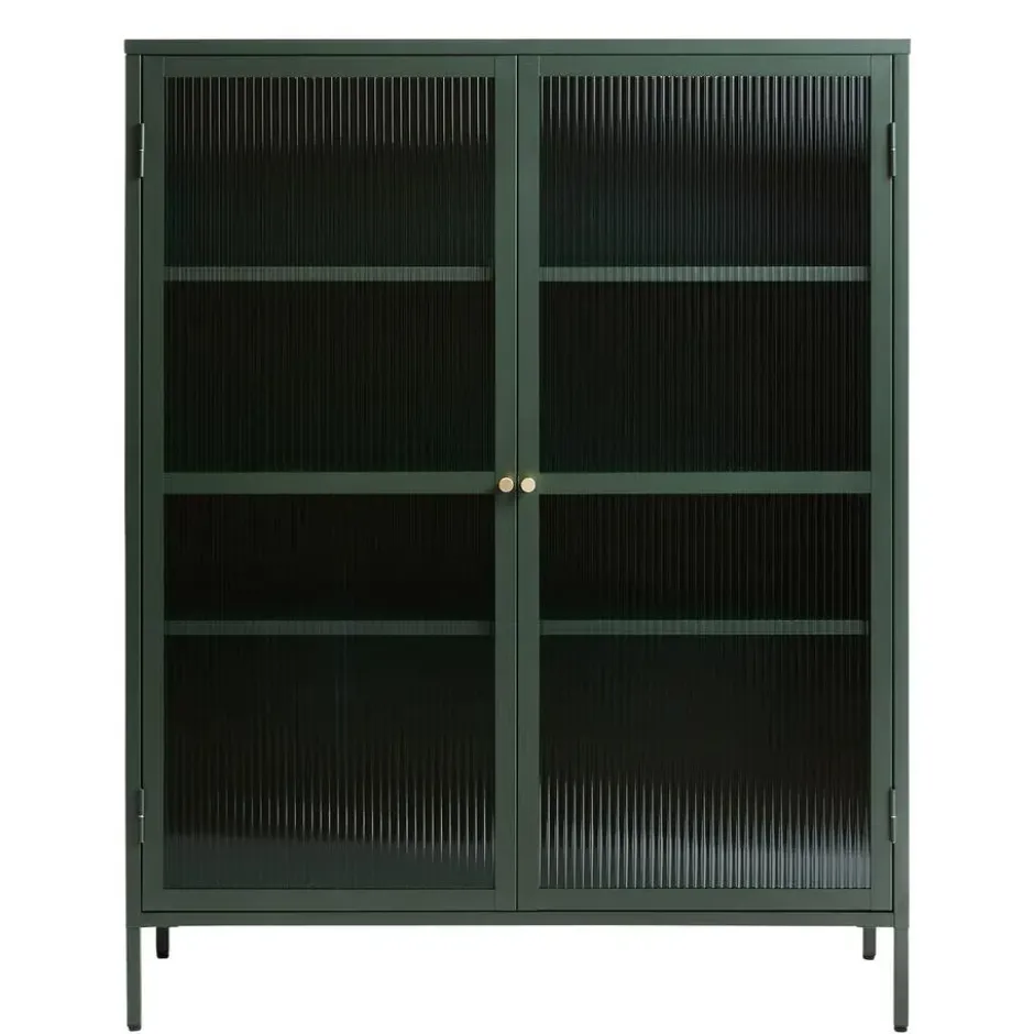 Vitrinekast Groen - 40x110,9x140cm - Metaal - Kast Bronco