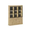 Vitrinekast MARSORIA - 172.5 cmx39.6 cmx217.8 cm - Zwart Natuurlijk licht Glas