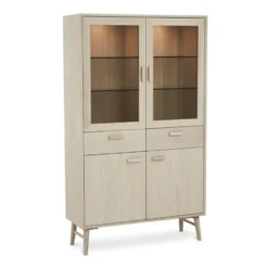Vitrinekast met Glas - Licht Eiken - Eikenhout - 110x40x187cm