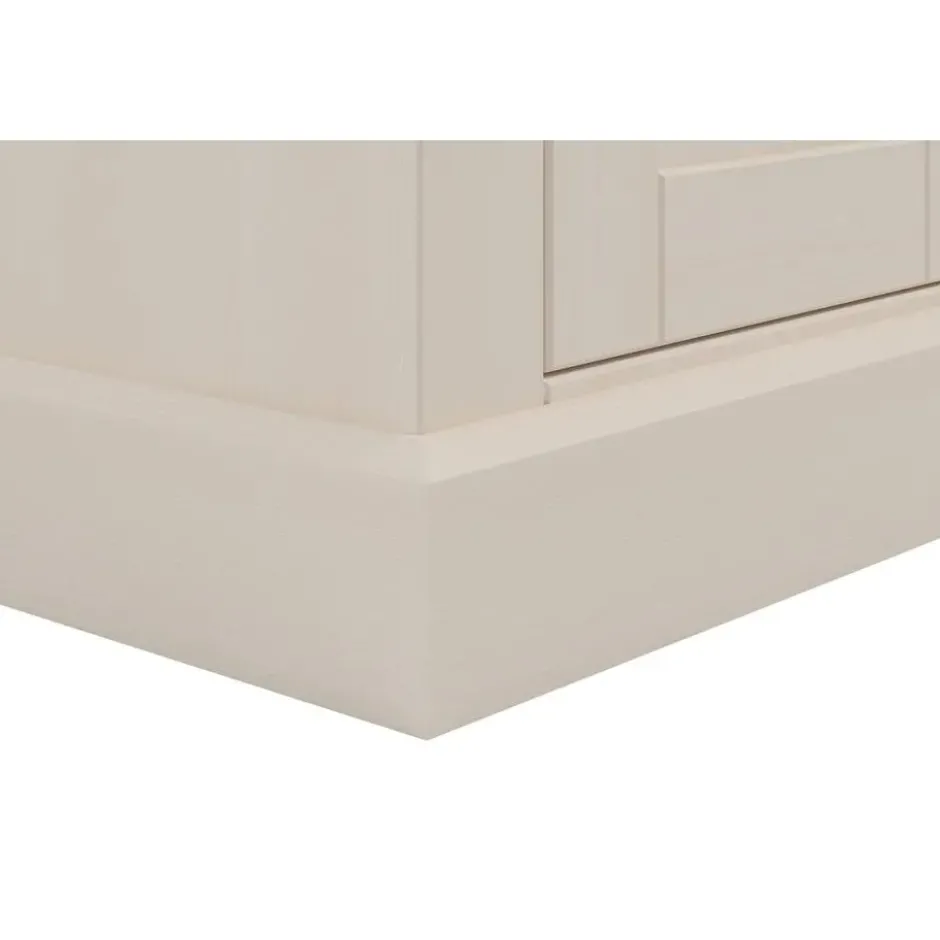 Vitrinekast Mille met deuren en lade – massief grenen – wit