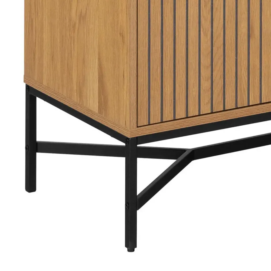 Vitrinekast Naturel Eikenlook - 80x40x180cm - Juna