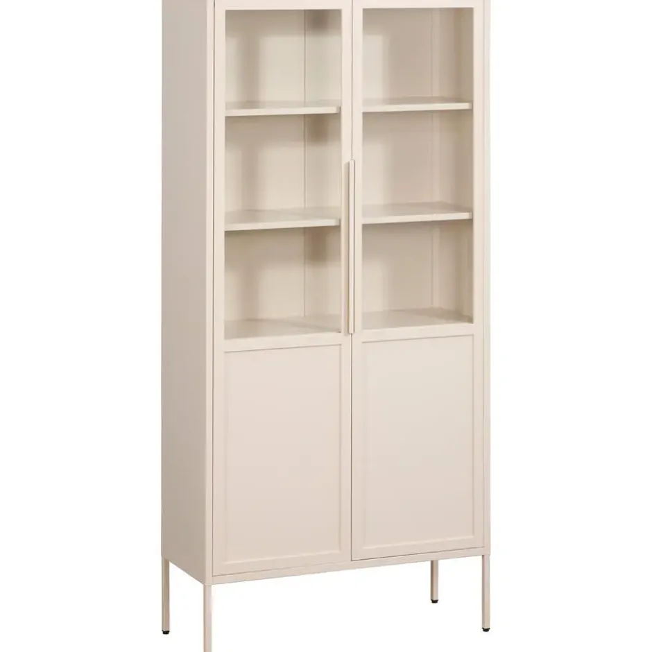 Vitrinekast Renee - taupe - 210x100x40 cm