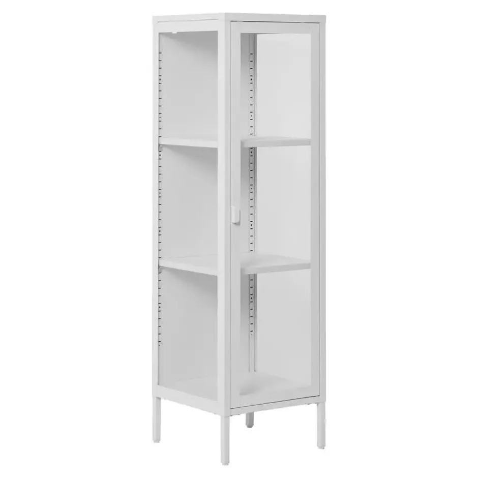 Vitrinekast Wit Metaal - 1 Deur - 40x35x140cm - Brisbane