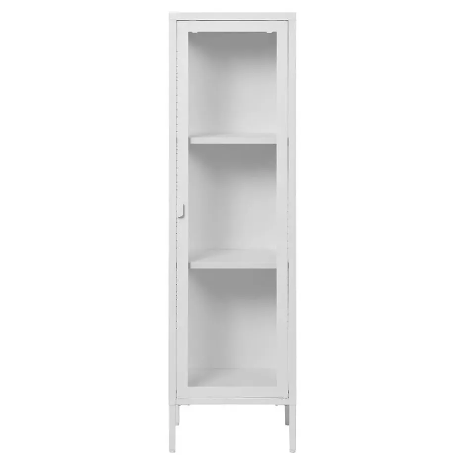 Vitrinekast Wit Metaal - 1 Deur - 40x35x140cm - Brisbane