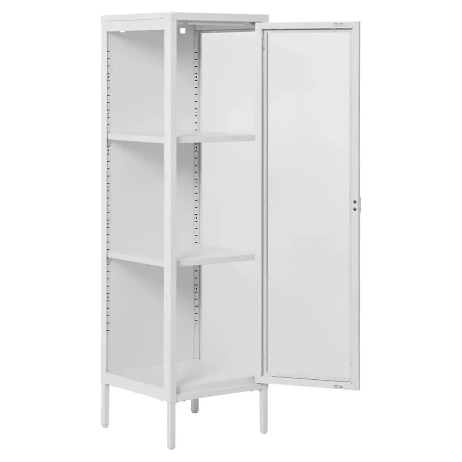 Vitrinekast Wit Metaal - 1 Deur - 40x35x140cm - Brisbane